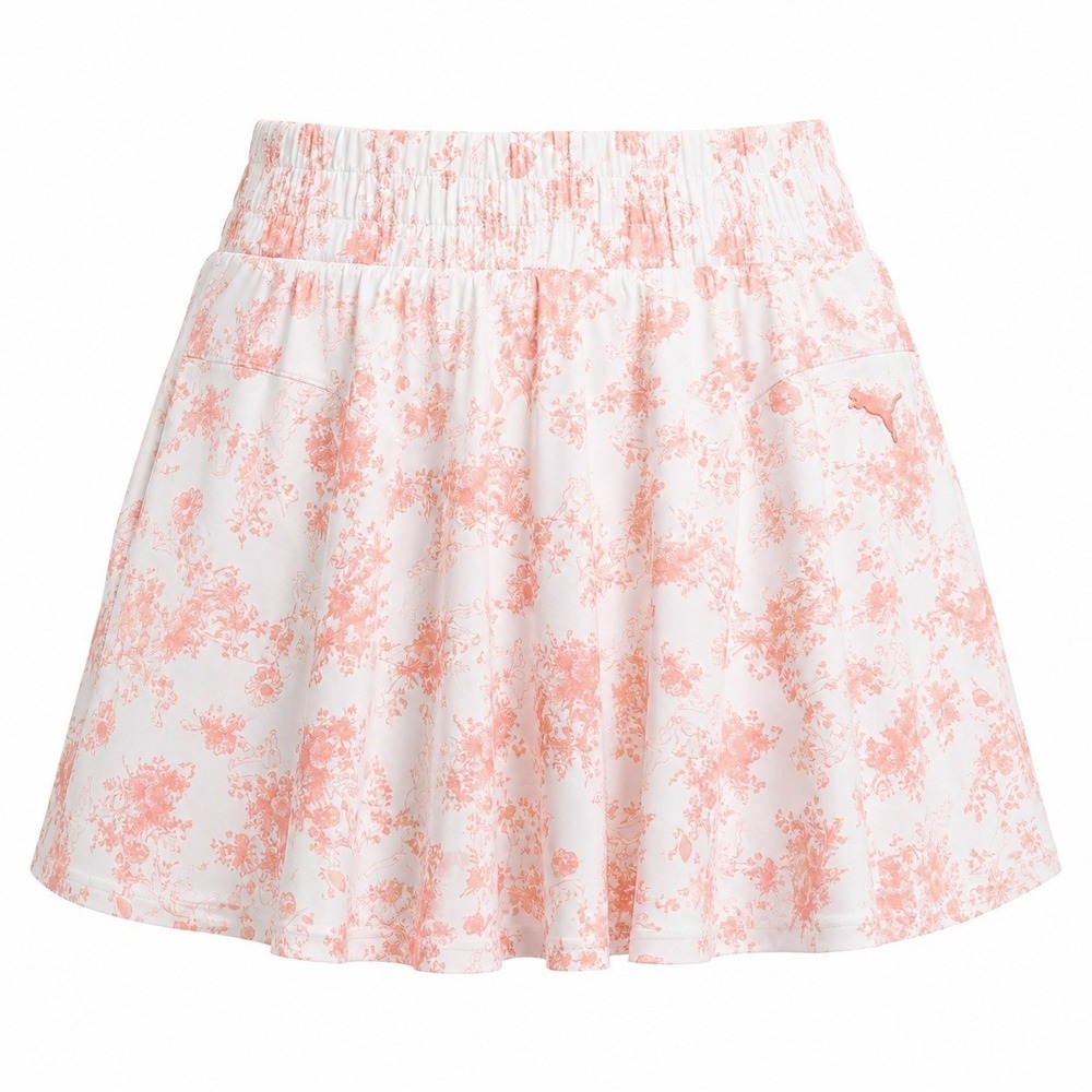 New Puma Golf Skort Womens XL White Peach Toile Floral Puma Print Athletic Skirt